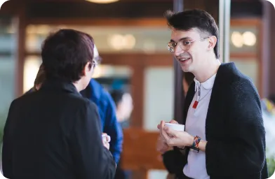 two Beefree employees in conversation
